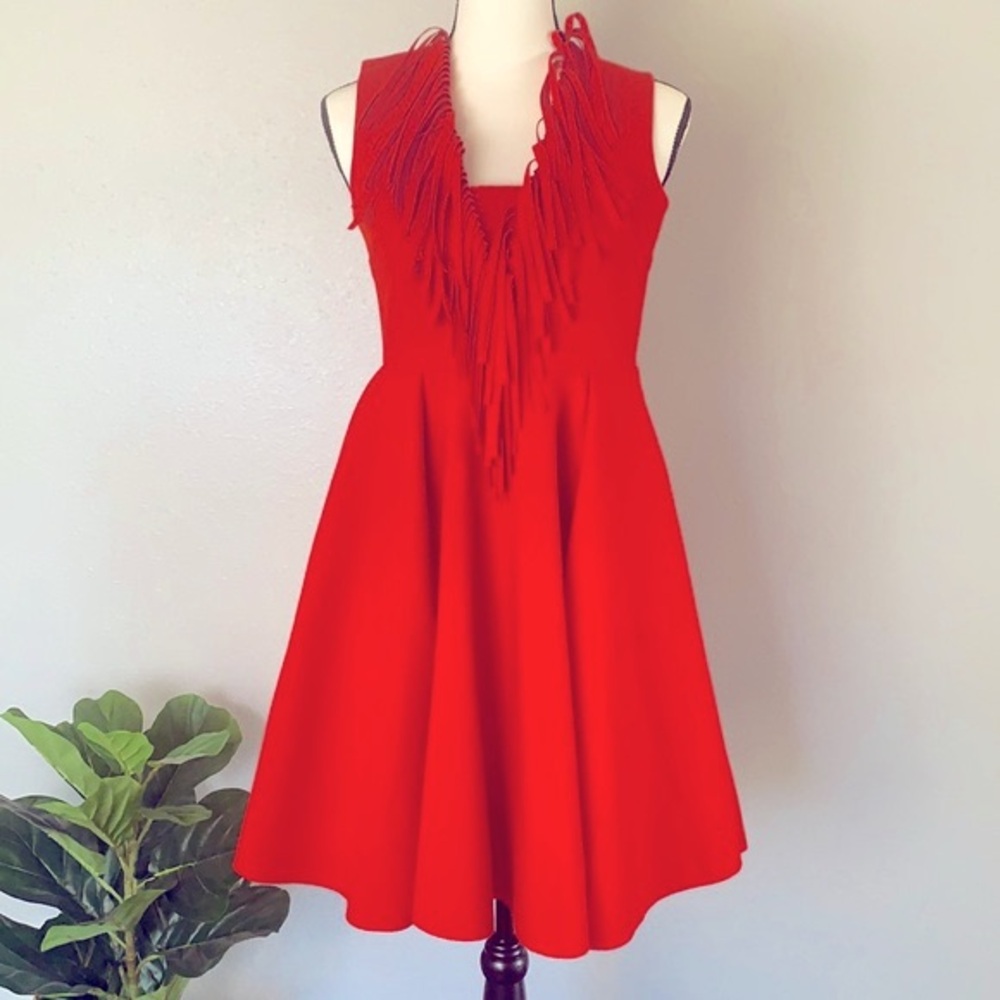 MSGM Red Mini Fringe Dress NWT